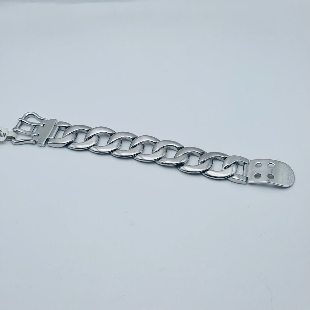 Women's Silver Tone Buckle Bracelet